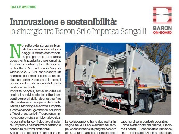 Impresa Sangalli e Baron Srl, partnership strategica